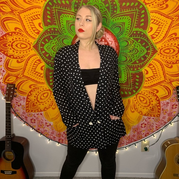 Vintage Jackets & Blazers - Vintage polka dot blazer